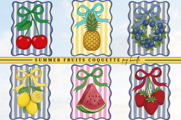 Download Retro Preppy Summer Fruits Coquette Png - Premium Resources