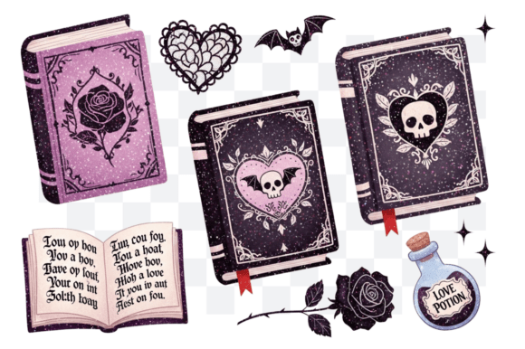 Download Gothic Books Valentine's Day PNG Clipart - Gothic Collection