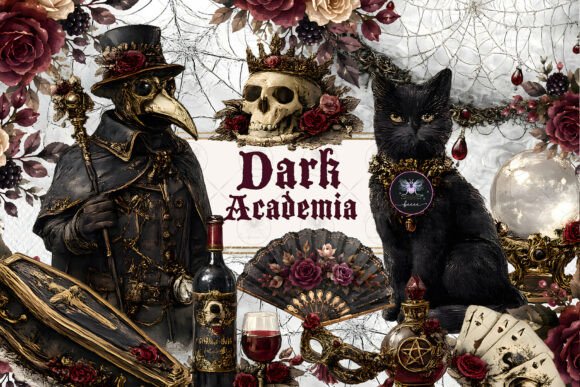 Download Dark Academia Gothic Halloween Clipart - Premium Resources