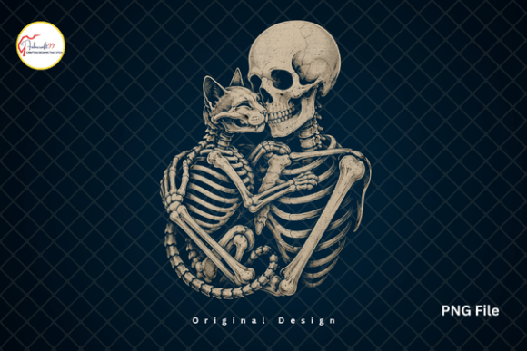 Download Gothic Cat Lover Spooky Skeleton PNG - Premium Bundle